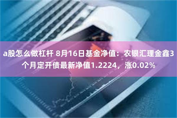 a股怎么做杠杆 8月16日基金净值：农银汇理金鑫3个月定开债最新净值1.2224，涨0.02%