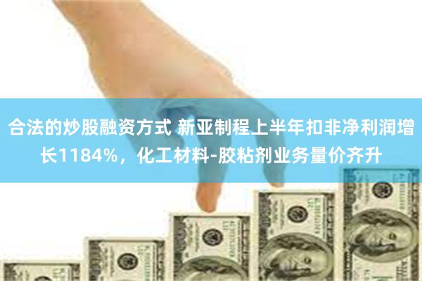 合法的炒股融资方式 新亚制程上半年扣非净利润增长1184%，化工材料-胶粘剂业务量价齐升