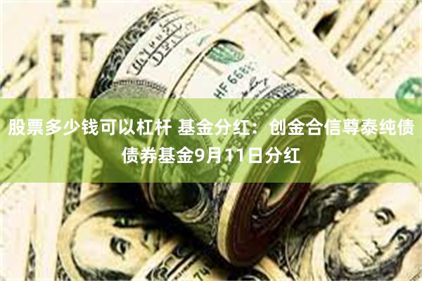 股票多少钱可以杠杆 基金分红：创金合信尊泰纯债债券基金9月11日分红