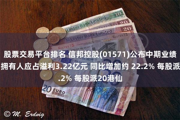 股票交易平台排名 信邦控股(01571)公布中期业绩 母公司拥有人应占溢利3.22亿元 同比增加约 22.2% 每股派20港仙