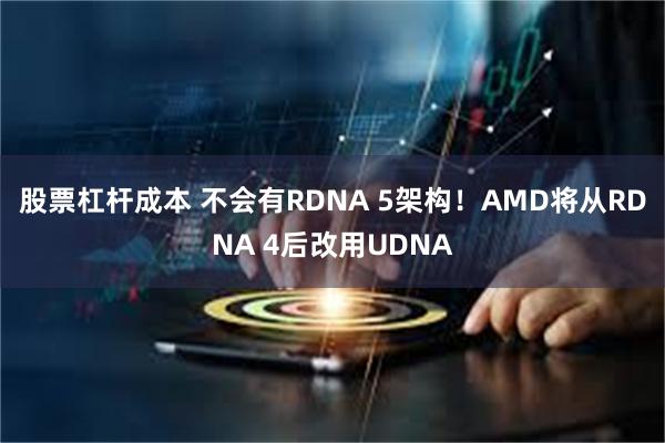 股票杠杆成本 不会有RDNA 5架构！AMD将从RDNA 4后改用UDNA